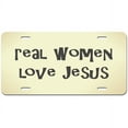 thumbnail image 1 of Real Women Love Jesus - Religious Christian Novelty Metal Vanity License Tag Plate, 1 of 1