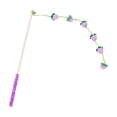 thumbnail image 1 of Real Wood Cat Teaser, Long Handle Feather Wand, Interactive Fishing Pole Toy, Bell Chase Exercise Stick, Scratch Resistant Cat Toy, Indoor Hunting Play Accessory, 1 of 6