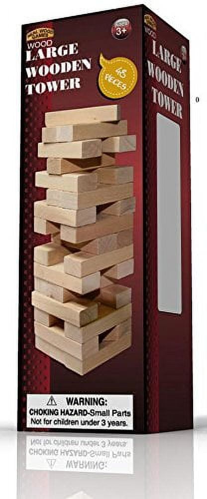 CoolToys Timber Tower Wood Block Stacking Game – Original Edition (48  Pieces)