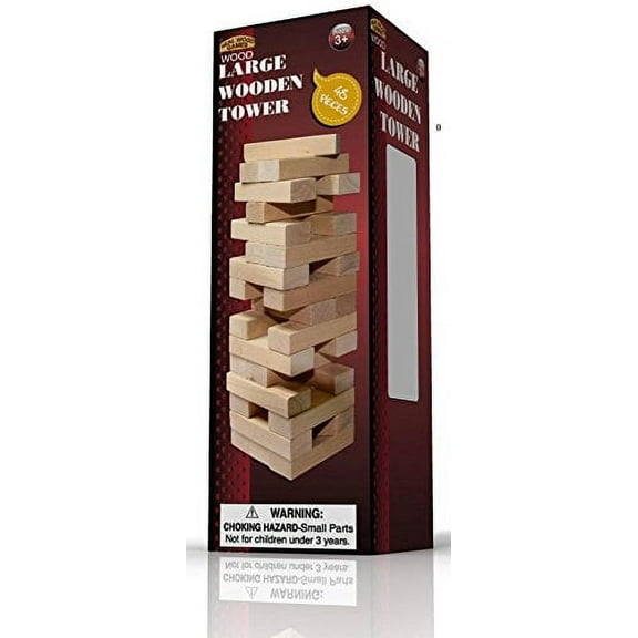 Real Wood Games 48 Piece Large Wood Tower Game