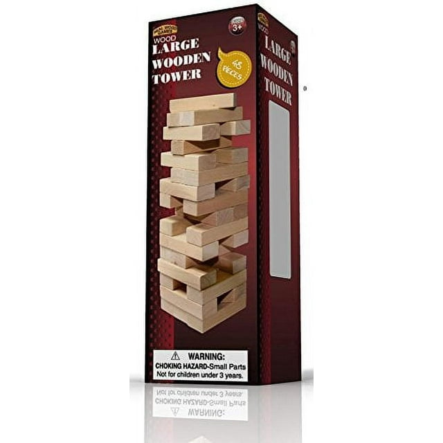 Real Wood Games 48 Piece Large Wood Tower Game