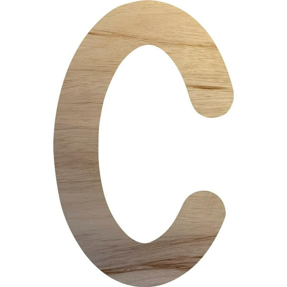 Real Wood Letter Paintable, Unpainted 12'' Large Alphabet Letter C, DIY Craft
