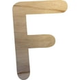 thumbnail image 1 of Real Wood Letter Paintable, Unpainted 12'' Large Alphabet Letter F, DIY Craft, 1 of 5