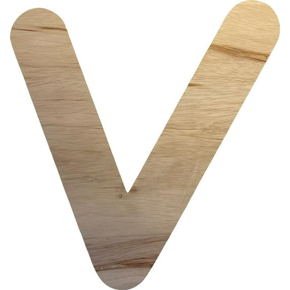 Real Wood Letter Paintable, Unpainted 12'' Large Alphabet Letter V, DIY Craft
