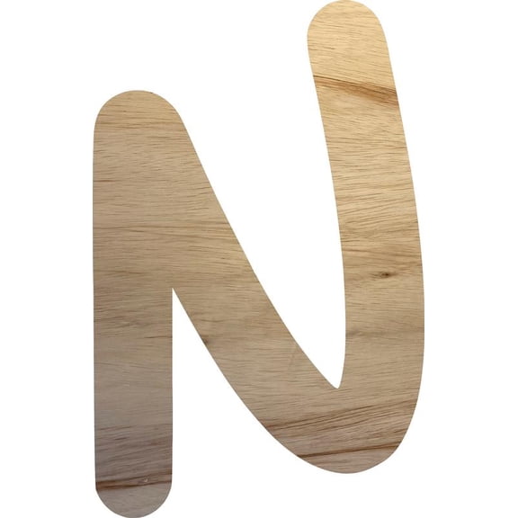 Real Wood Letter Paintable, Unpainted 22'' Large Alphabet Letter N, DIY Craft