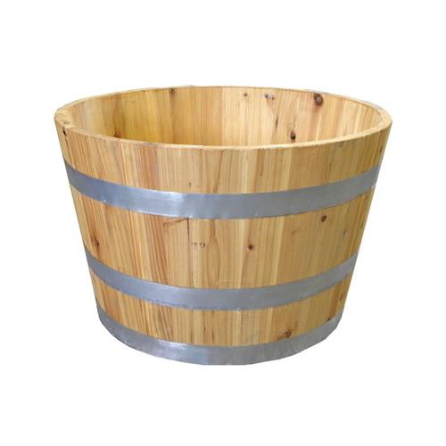 Real Wood Products G3054 Garden Planter, Half Wine Barrel, Wood - Quantity 1