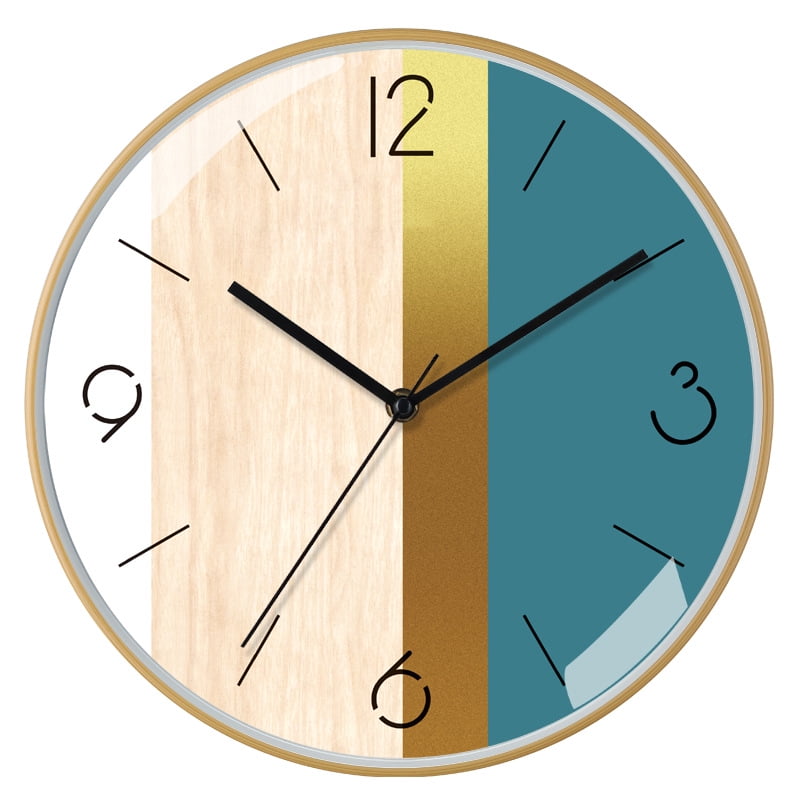 Real Wood Wall Clock, Battery Operated, Natural Finish Made from Real