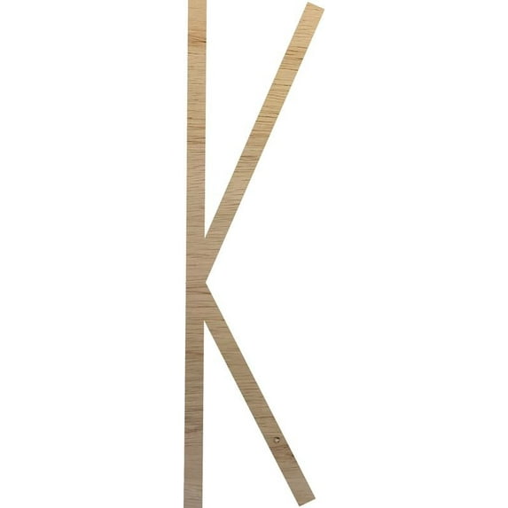 Real Wooden Alphabet Letter K, Wall Hanging 8'' Tall Craft Wood Letter