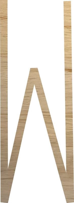 Real Wooden Alphabet Letter W, Wall Hanging 8'' Tall Craft Wood Letter ...