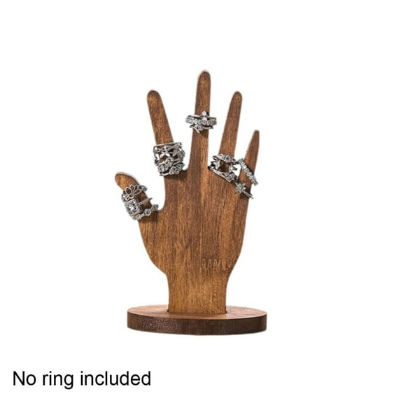 Real Wooden Hand Form Jewelry Display, Standalone Mannequin with Jewelry, Rack Sturdy Base Display Hand