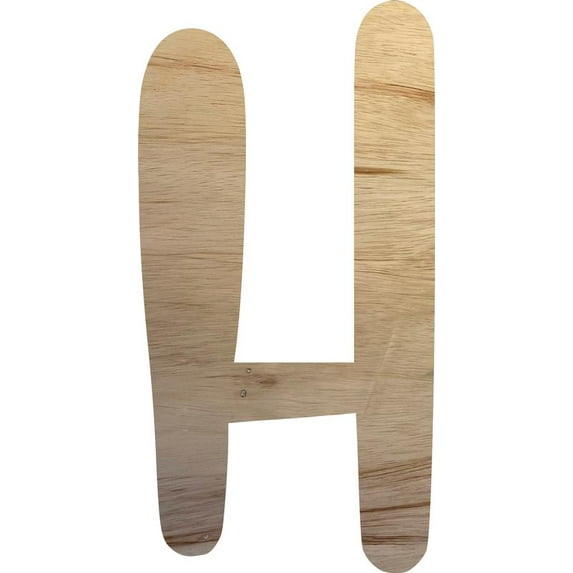 Real Wooden Letters, Unpainted 12'' Craft Letter H, Do It Yourself Jacklin Font