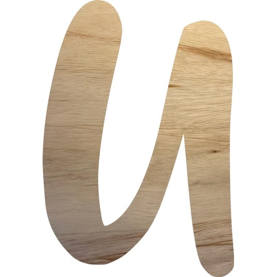 Real Wooden Letters, Unpainted 22'' Craft Letter U, Do It Yourself Jacklin Font