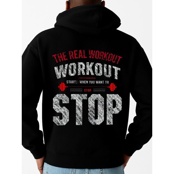 Real Workout sweatshirt funny humor mens long sleeve black Perfect for Fall & Winter gift vintage funny humor Vintage Unisex Shirt Crewneck tshirts