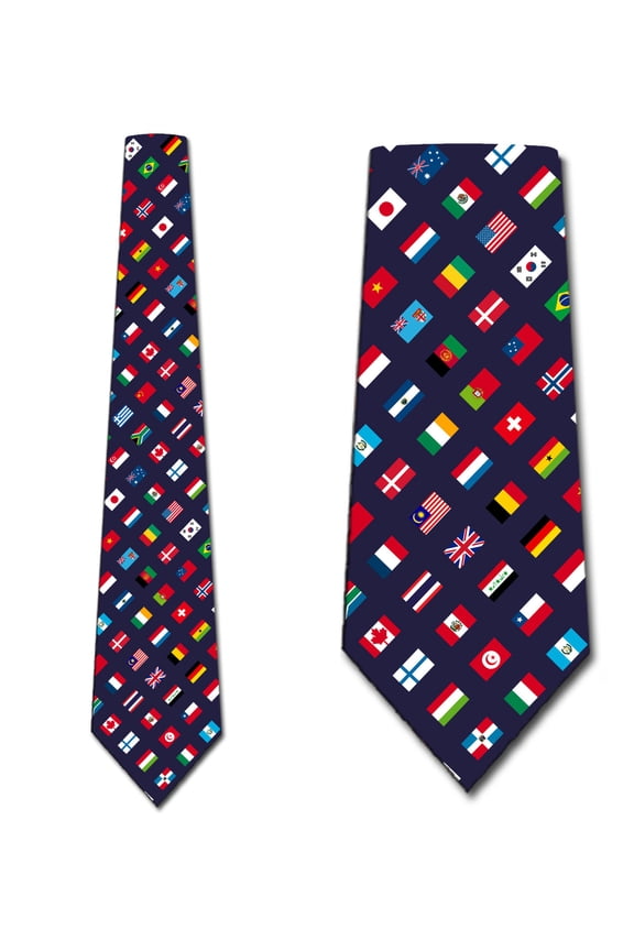 Real World Flags - Diagonal Necktie Mens Tie by Three Rooker