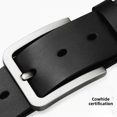 thumbnail image 1 of Real cowhide pin buckle belt Men's single-layer leather perforated belt Versatile casual jeans belt, 1 of 5