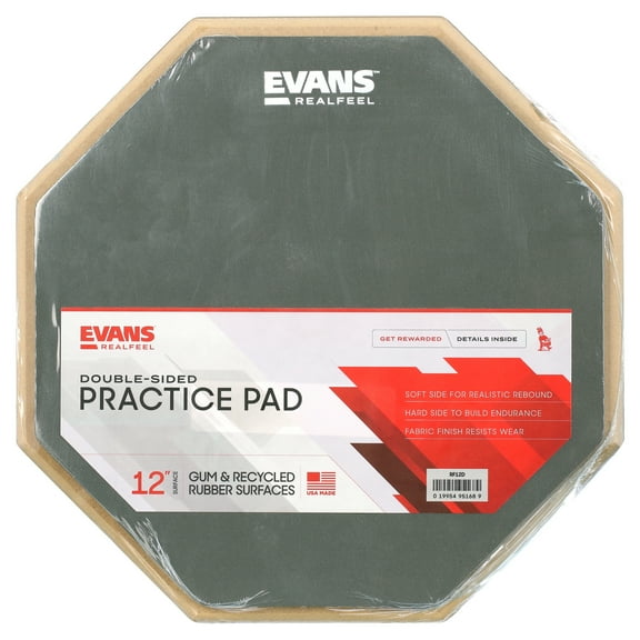 RealFeel by Evans 2-Sided Practice Pad, 12 Inch