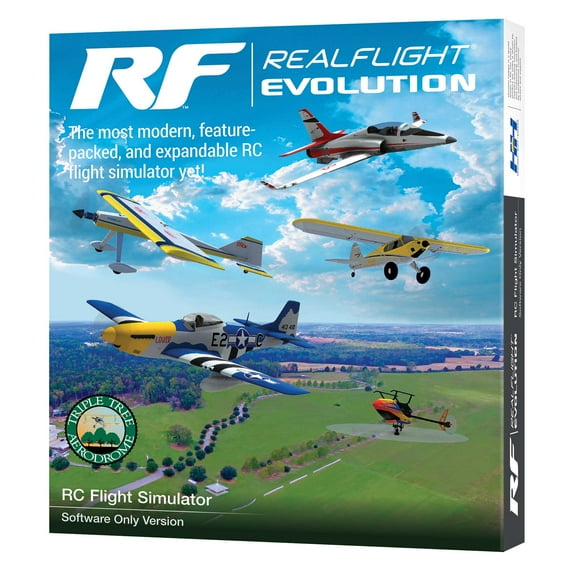 RealFlight Evolution RC Flight Simulator Software Only RFL2001 Air/Heli Simulators Compatible with VR headsets Online Multiplayer Options Air/Heli Simulators