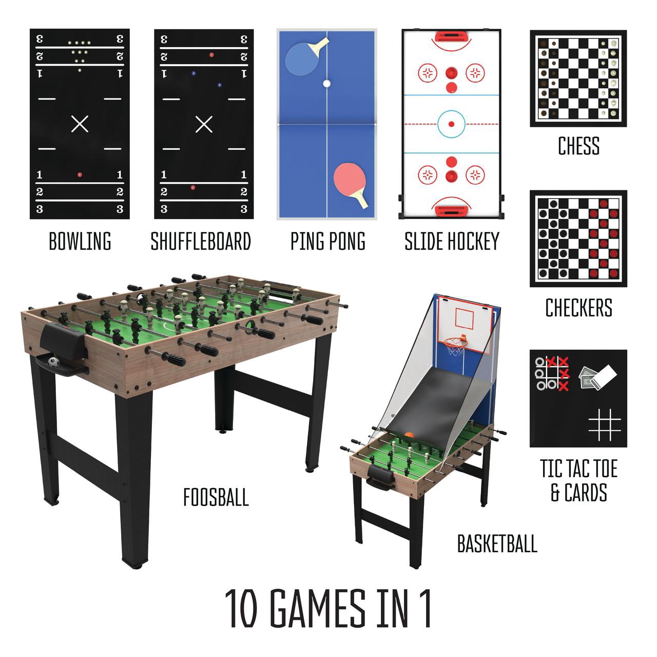 RealPlay Tzumi 10-in-1 Multi Game Table for Arcade Games - Walmart.com
