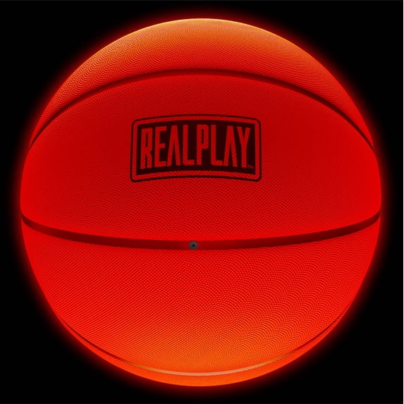 RealPlay Light Up Basketball Indoor and Outdoor Basketball with Rechargeable LED Lights, Orange