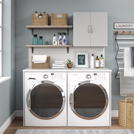 RealRooms Basin 24" 2 Door Wall Storage Cabinet, Dove Gray