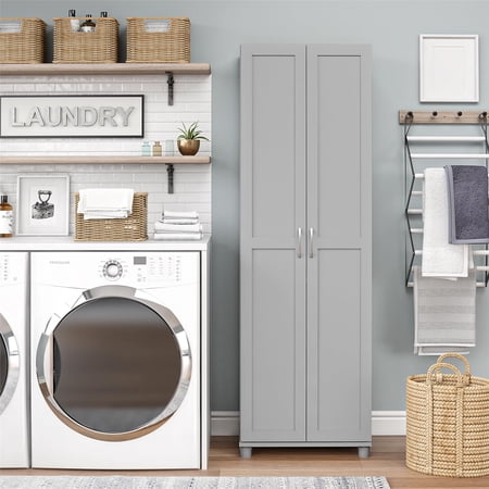 RealRooms Basin Framed 24" Utility Cabinet, Dove Gray
