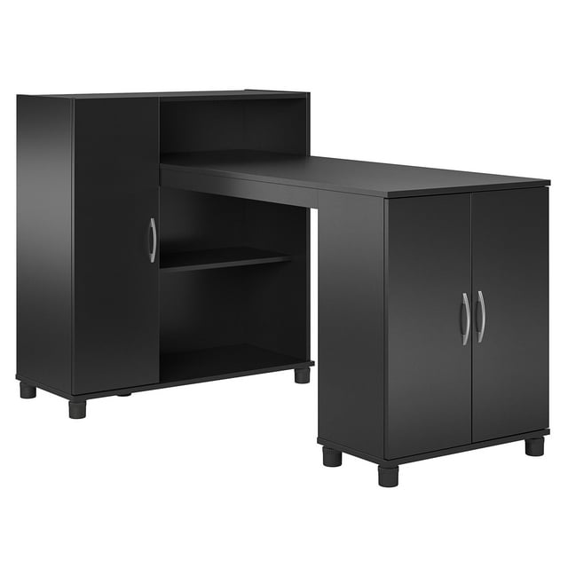 RealRooms Basin Hobby and Craft Desk with Storage, Black
