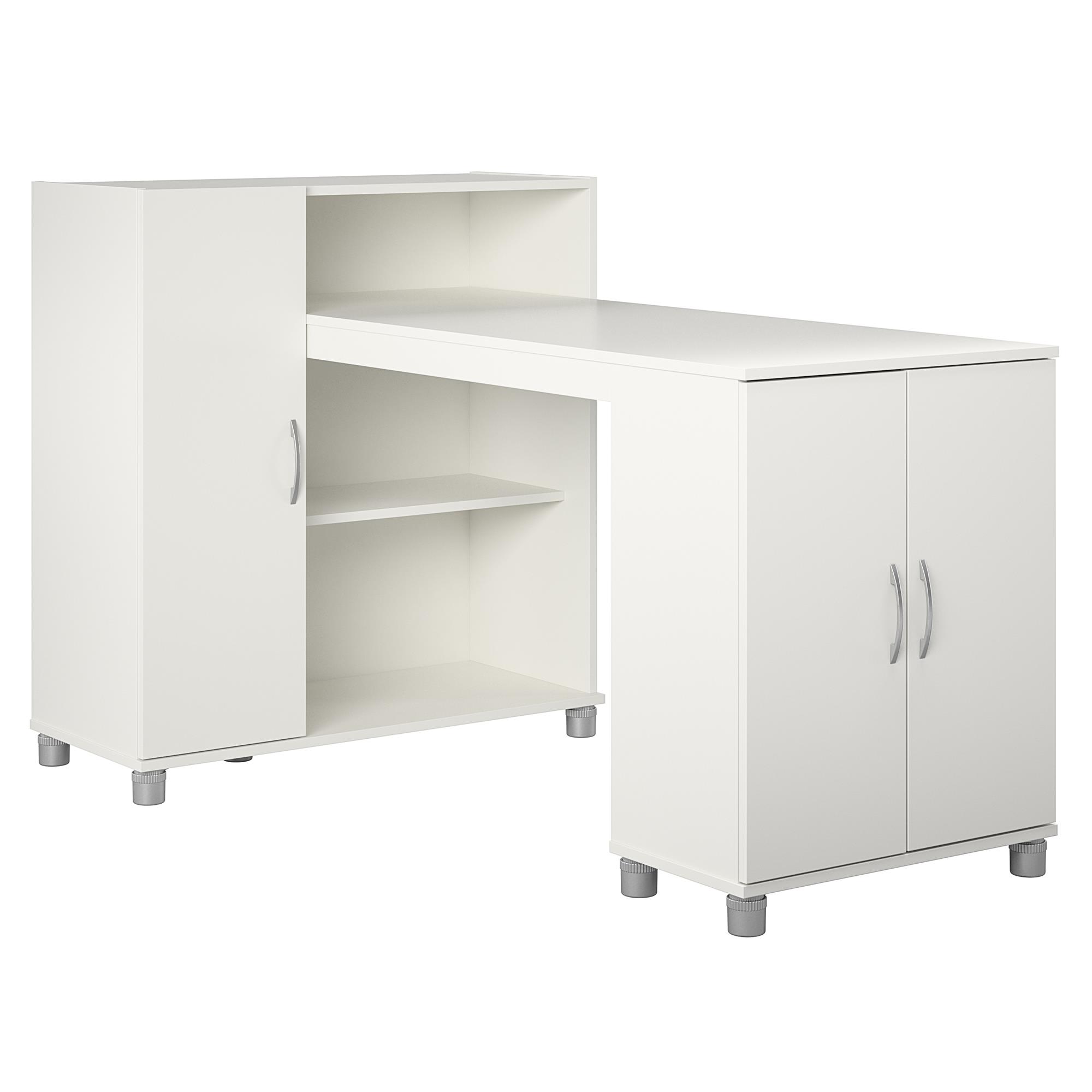 RealRooms Basin Hobby and Craft Desk with Storage, White - image 1 of 9