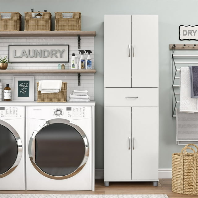 RealRooms Basin Storage Cabinet with Drawer, White