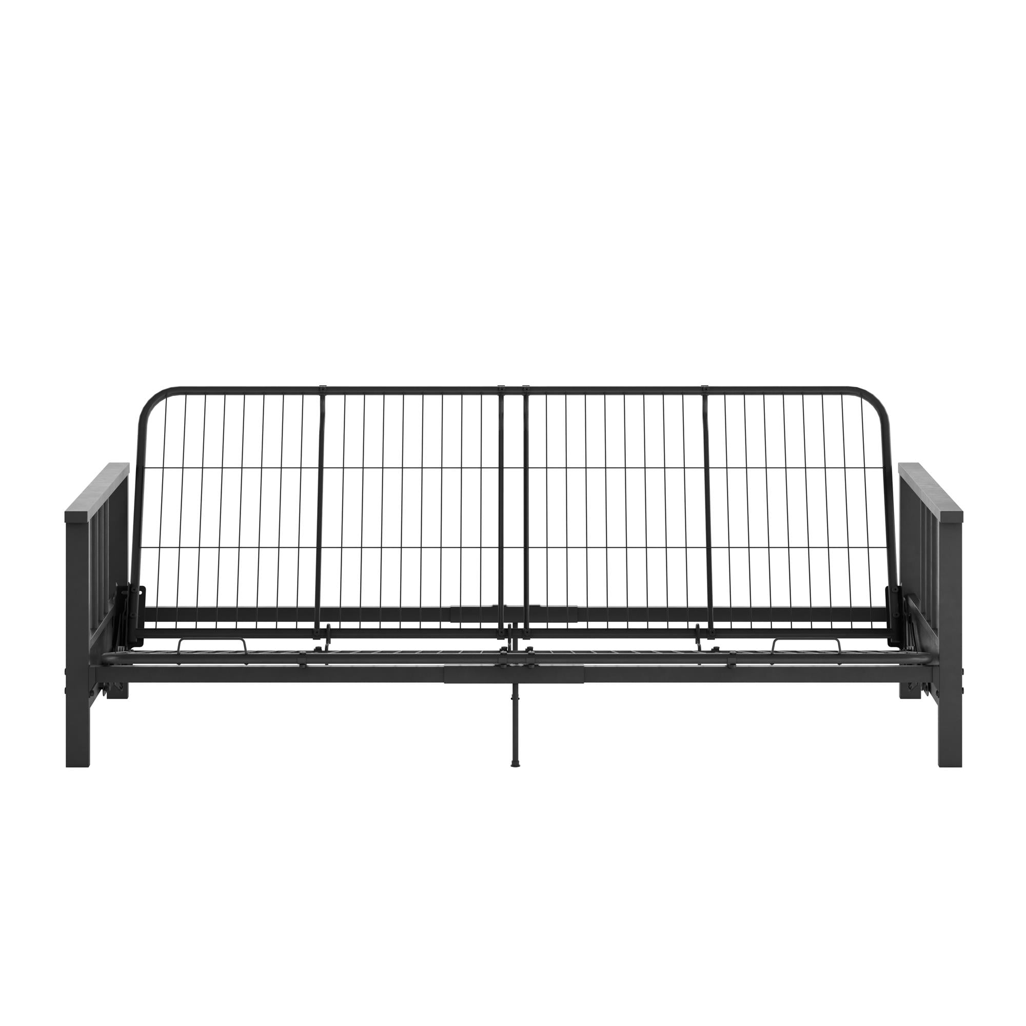 RealRooms Bretta Contemporary Black Metal Arm Futon Frame