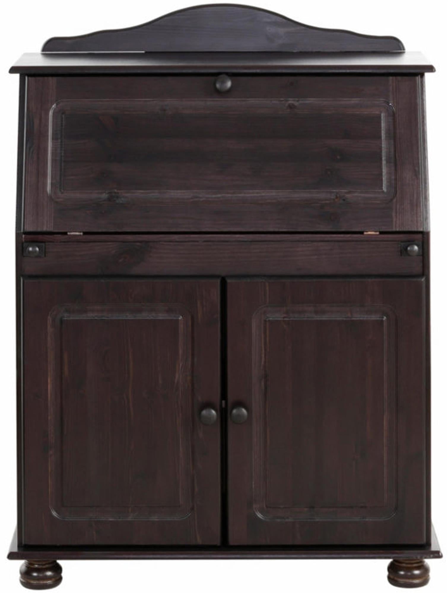 RealRooms Chester Office Desk, Solid Wood with Storage Rich