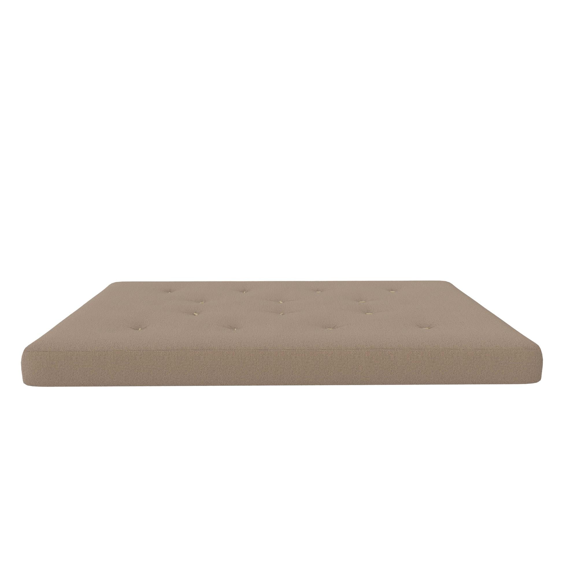 Full Tan Microfiber Innerspring Futon Mattress with Tufted Cover