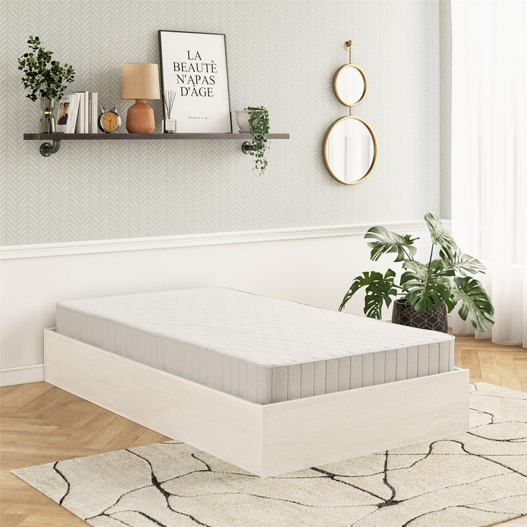 RealRooms DreamSaver Platform Bed Frame and Mattress Set, Twin