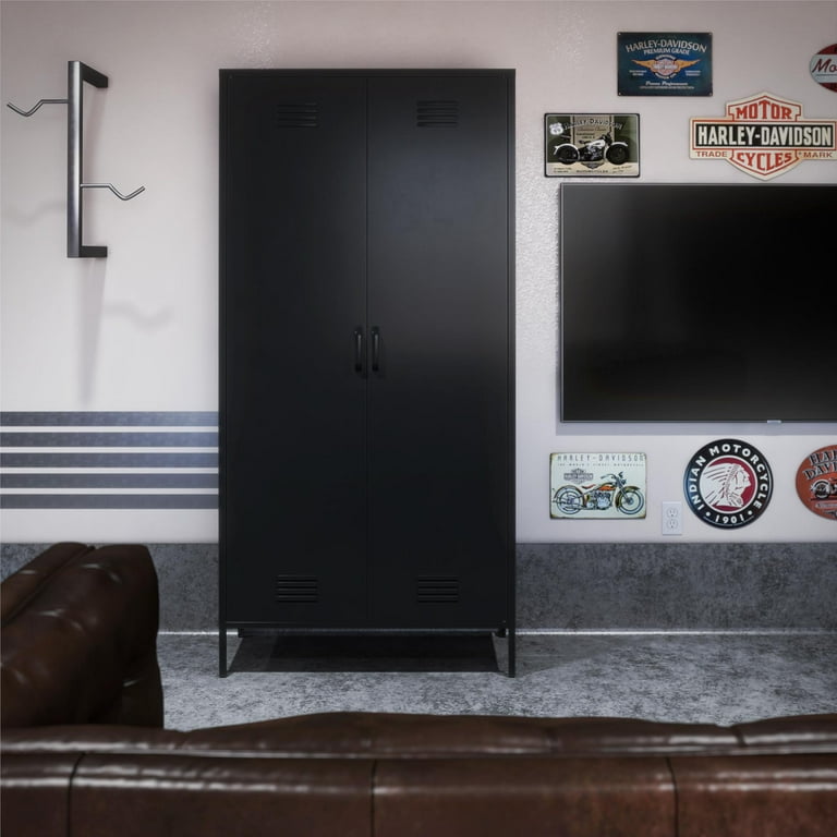 RealRooms Shadwick Large 2 Door Tall Metal Locker with Adjustable
