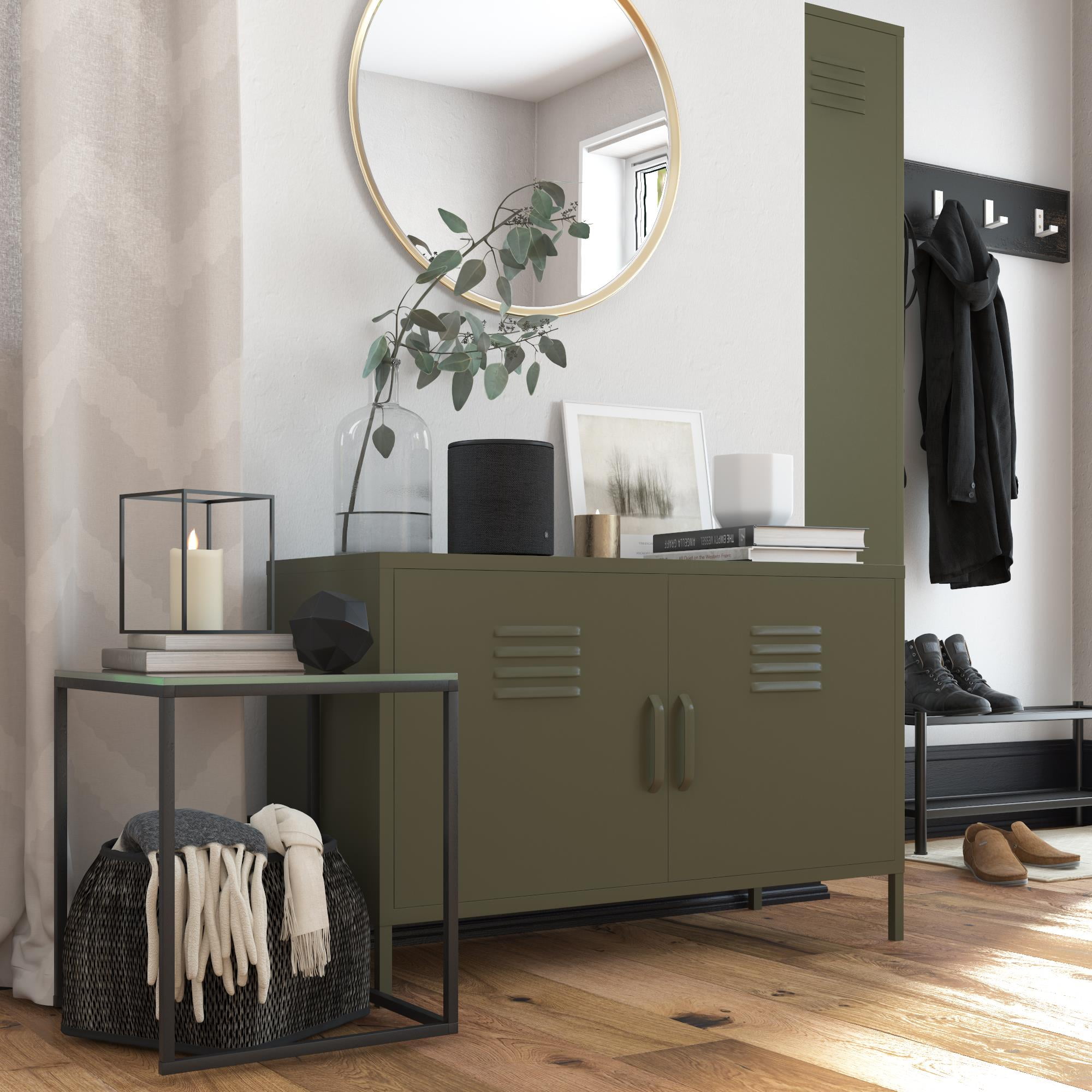 Olive Green Metal Office Locker Cabinet with Adjustable Shelving