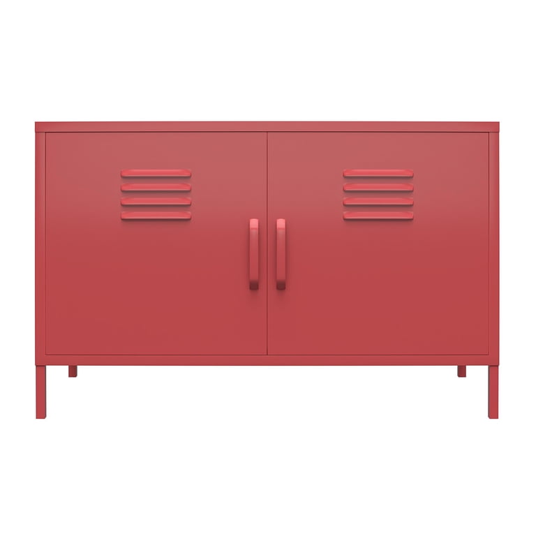 RealRooms Shadwick Metal Locker for Family Room, 2 Door Wide