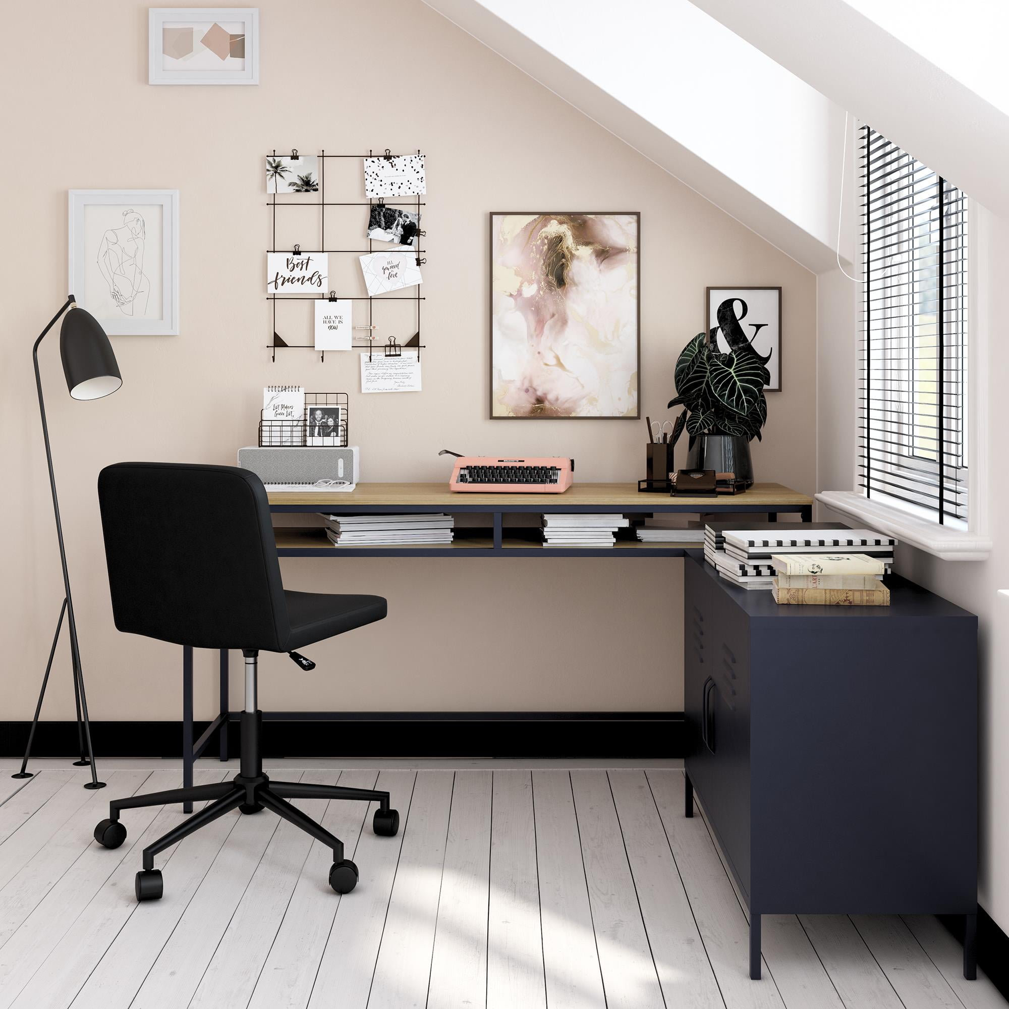 Ameriwood Home Bentley Computer Desk, Navy/Oak