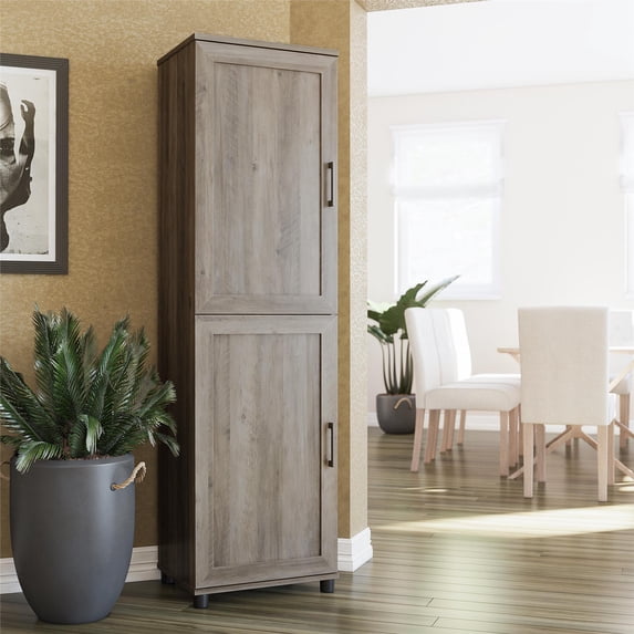 RealRooms Tindall 2 Door Kitchen Pantry Cabinet, Gray Oak