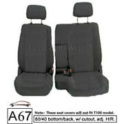 RealSeatCover made to fit Toyota Tacoma 1995 - 2000 Front 60/40 Split Bench Seat Cover Adj Headrest Armrest (Charcoal)