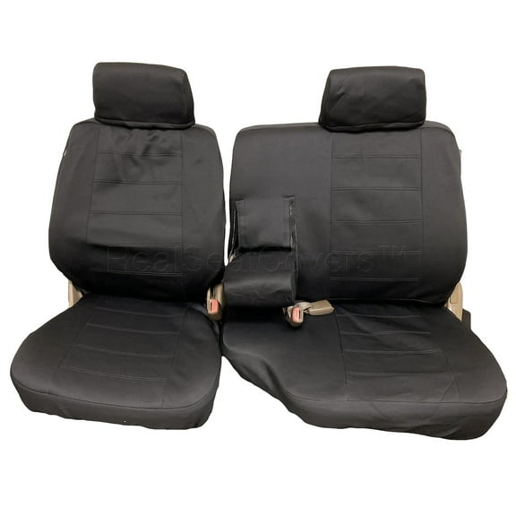 RealSeatCover made to fit Toyota Tacoma 1995 - 2000 Front 60/40 Split Bench Waterproof Seat Cover Adj Headrest Armrest (Black)