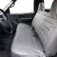 thumbnail image 1 of RealSeatCovers 3 Layer Seat Cover for 1992-2010 Ford F150 F250 F350 F-Series Front Solid Bench Thick F23 Molded Headrest Belt Cutout Exact Fit (Gray PU Leather), 1 of 5