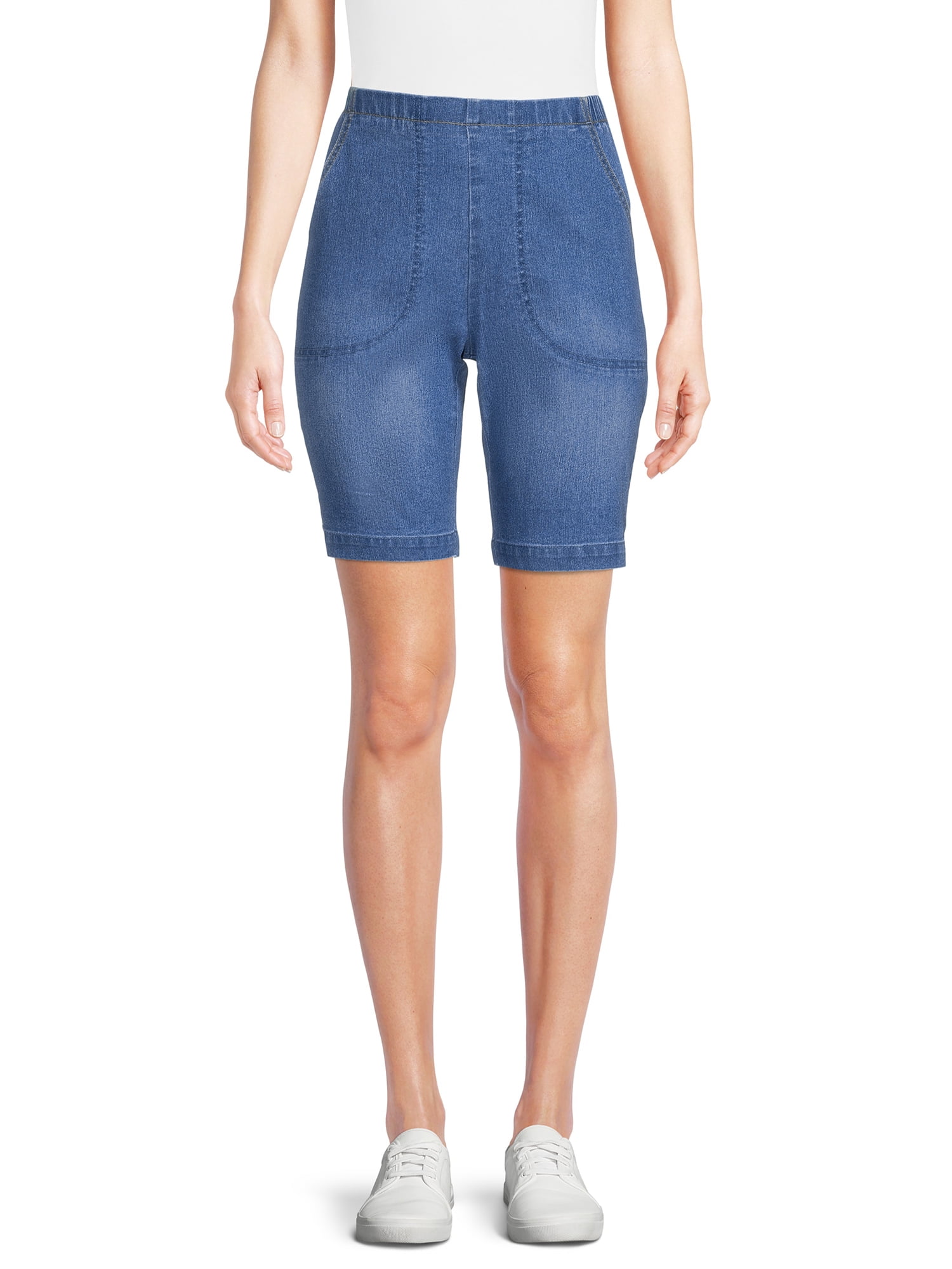 Women's 2-Pocket Pull On Stretch Shorts, Available in Petite Sizing