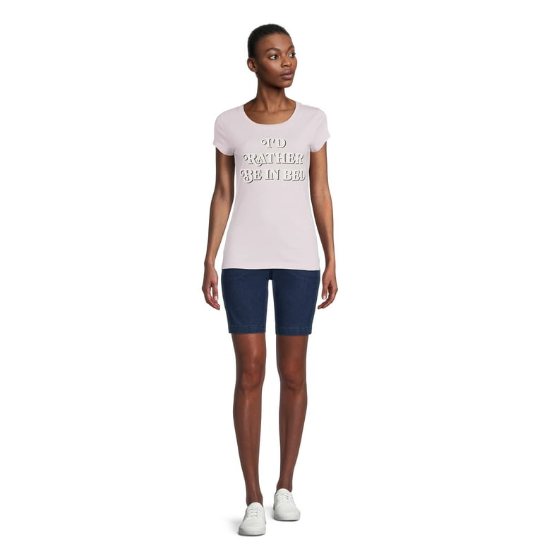 RealSize Women s 2 Pocket Pull On Stretch Shorts Available in Petite Sizing Walmart