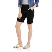 RealSize Women's 2-Pocket Pull On Stretch Shorts, Available in Petite Sizing