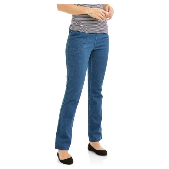RealSize Women's 4 Pocket Stretch Pull On Bootcut Jeans, Sizes S-XXL, Available in Petite