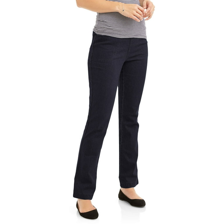 RealSize Women's 4 Pocket Stretch Pull On Bootcut Jeans, Sizes S-XXL,  Available in Petite 