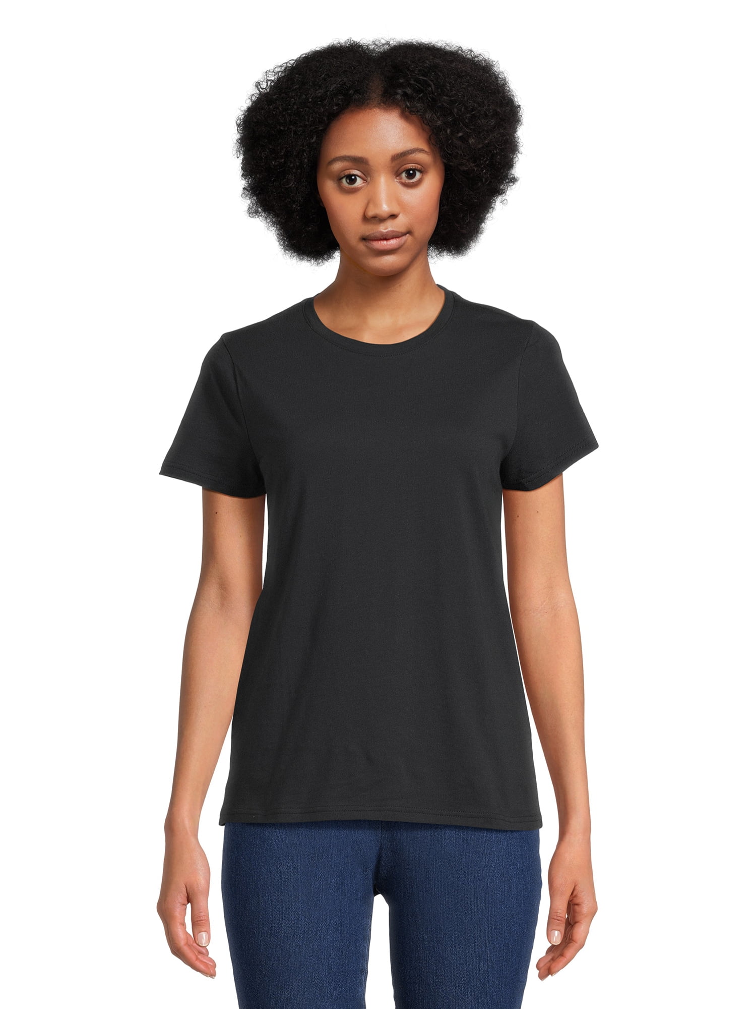 RealSize Women's Crewneck Tee with Short Sleeves, Sizes XS-XXXL