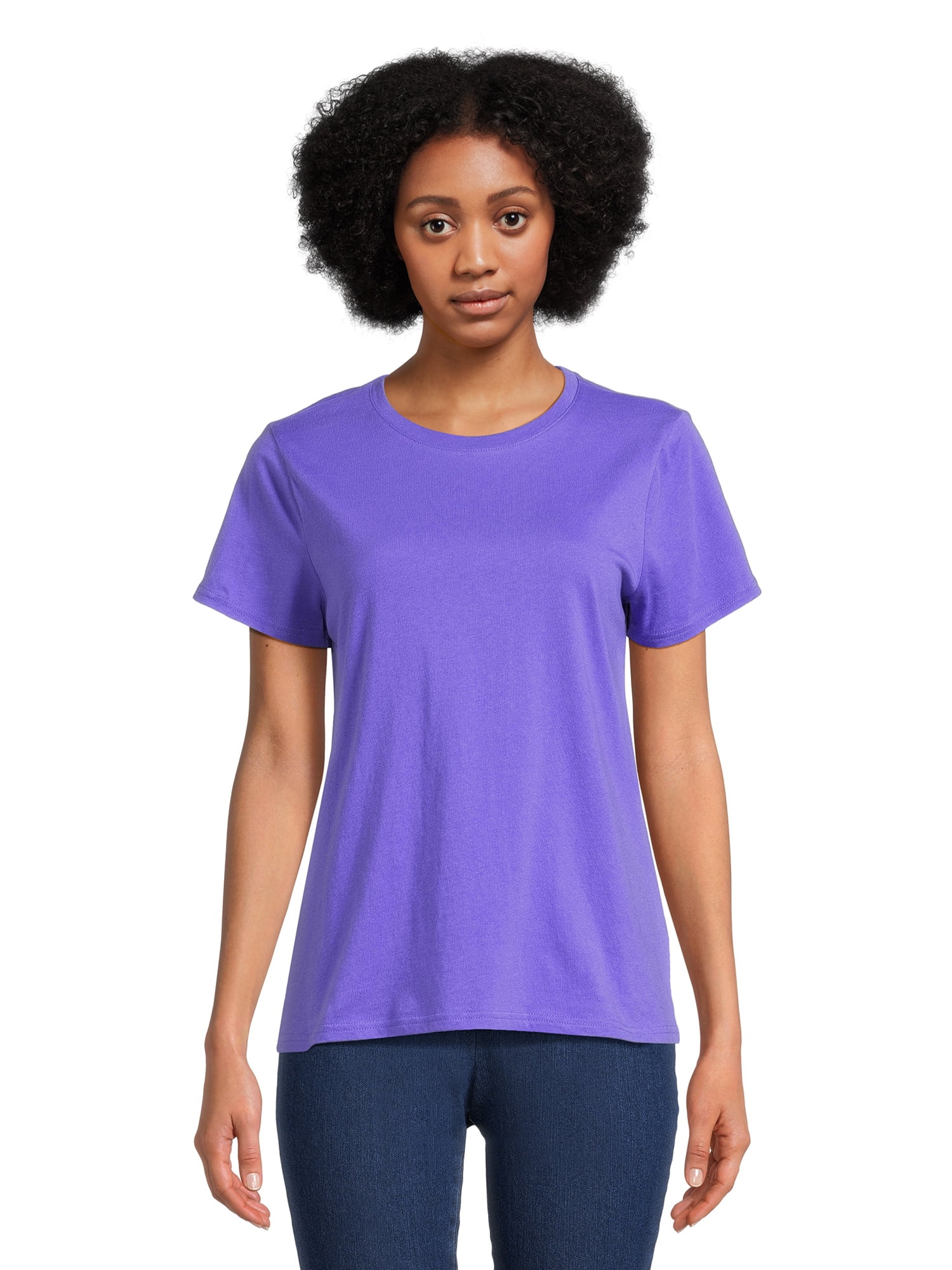 RealSize Women's Crewneck Tee with Short Sleeves, Sizes XS-XXXL