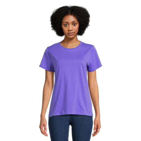 RealSize Women's Crewneck Tee with Short Sleeves, Sizes XS-XXXL