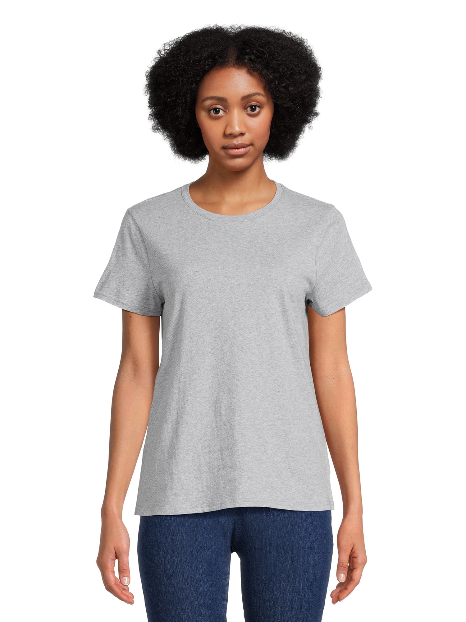 RealSize Women's Crewneck Tee with Short Sleeves, Sizes XS-XXXL