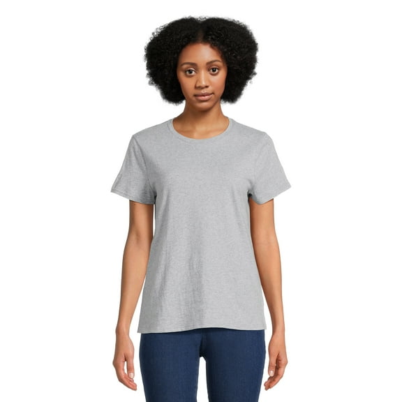 RealSize Women's Crewneck Tee with Short Sleeves, Sizes XS-XXXL